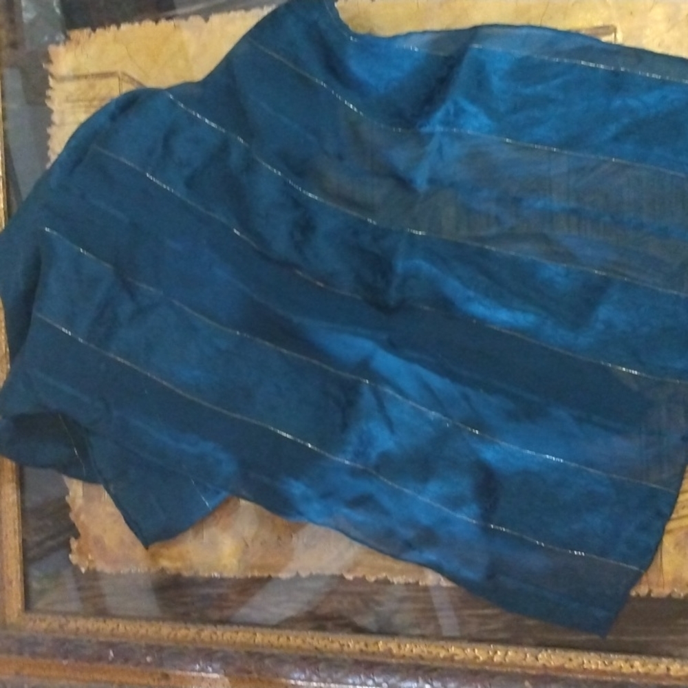 Long deep teal blue scarf very soft